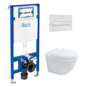 Pack cisterna roca duplo one + pl7 dual blanco mate + wc Duravit starck 3