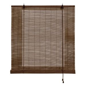 Estor de bambú, estor enrollable de bambú natural marrón oscuro, 90 x 175cm