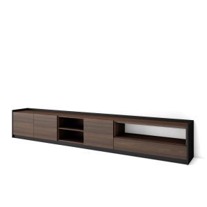 Mueble tv, 310x50x37cm, roble oscuro y negro rf4342