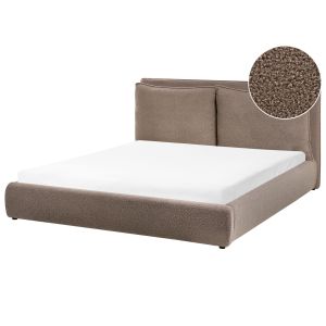 Cama bouclé bajonna 160 x 200 cm marrón