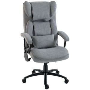 Silla de oficina 70.5x76x122 cm terciopelo color gris Homcom