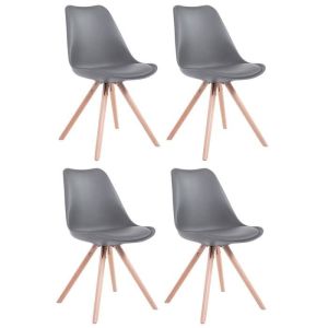 Sillas escandinavas - lote de 4 - gris - polipiel