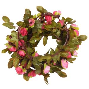 vidaXL guirnaldas de flores artificiales 6 uds rosa 215 cm