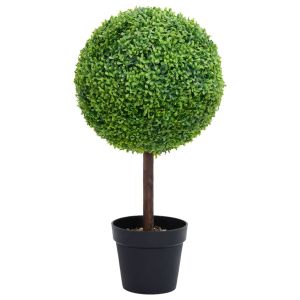 vidaXL planta de boj artificial forma de bola con maceta verde 71 cm