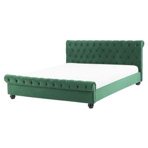 Cama terciopelo avallon 160 x 200 cm verde esmeralda