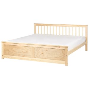 Cama madera de pino olendon 180 x 200 cm marrón claro