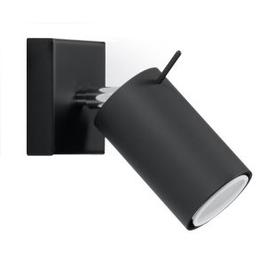 Lámpara de pared ring 1 negro acero 8x8x16cm