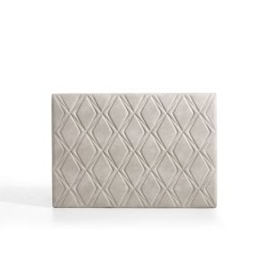 Cabecero rubí para cama de 80 de tela blanco roto 115x115x8. Matris