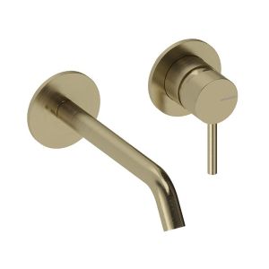 Mezclador pared loop en oro cepillado dorado