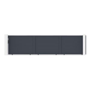 Puerta corredera 6m eiger al.140cm aluminio + 2 postes + motor tanker c600