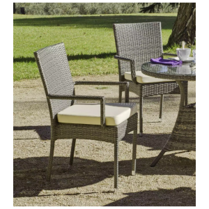 Pack de 4 sillones apilables con cojines para exterior