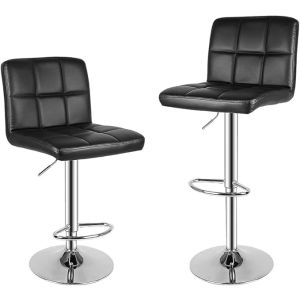 Rattantree juego de 2 taburetes de bar con altura regulable, negro
