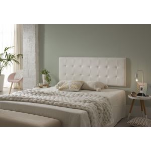 Cabecero 80 capitone cuadros polipiel 112x57x5cm blanco