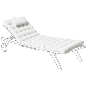 Cojín para tumbona cesana premium 192 x 56 cm blanco crema