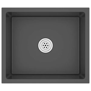 vidaXL fregadero hecho a mano acero inoxidable negro