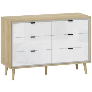 Cómoda 110x40x75 cm color blanco Homcom, hogar - muebles de dormitorio