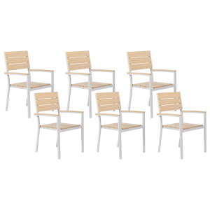 Conjunto de 6 sillas de jardín como beige