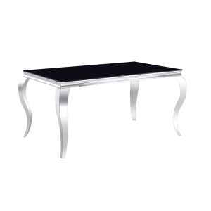 Mesa de cristal templado 160cm. Comedor o cocina, negro