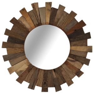 Espejo de pared de madera reciclada maciza 50 cm