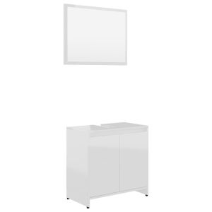 vidaXL conjunto de muebles de baño madera contrachapada blanco brillo