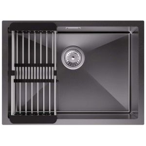 Fregadero de cocina gris oscuro en inox - cecipa max - fregadero bajo
