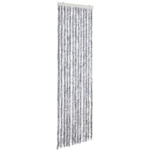 vidaXL cortina mosquitera de chenilla blanca y gris 56x185 cm
