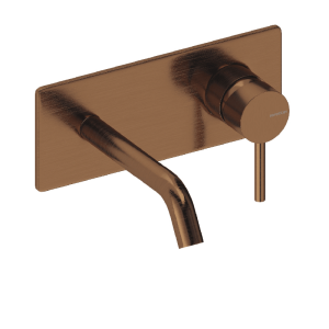 Grifo monomando mural con placa loop  14 cm cromado