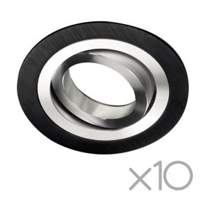 Pack 10 empotrable orientable classic redondo negro y aluminio wonderlamp