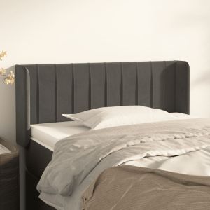 Cabecero de terciopelo gris oscuro 83x16x78/88 cm eso2475