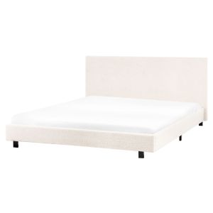 Cama bouclé albi 160 x 200 cm blanco crema