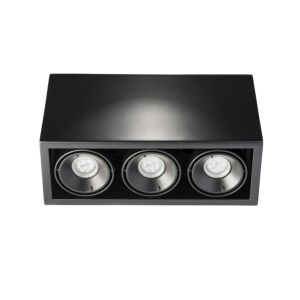 LEDsc4 plafón de techo negro, iluminación moderna y personalizable, alumin