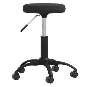 Silla giratoria de oficina/estudio de terciopelo negro 02_0024167