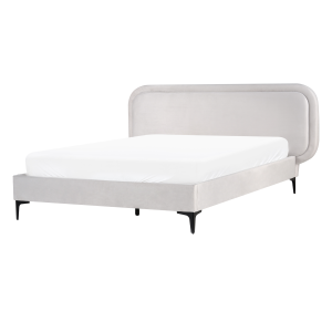 Cama terciopelo suzette 140 x 200 cm gris claro