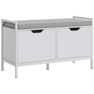 Banco zapatero 84x35x50 cm color blanco Homcom