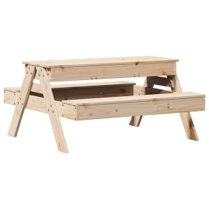 vidaXL mesa de pícnic con arenero para niños madera maciza de pino