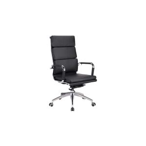 Silla de despacho giratoria elevable con piel sintética cómoda