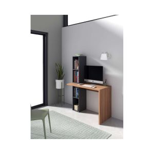 Mesa de estudio con estantería lateral funcional y moderna