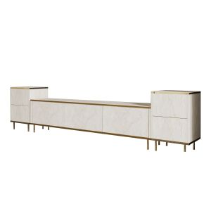 Mueble para la tele de madera <<imaj>> - 260 x 35 x 60 cm - travertinor