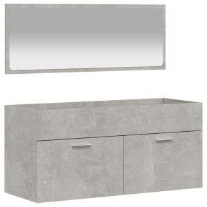 vidaXL armario de baño con espejo madera de ingeniería gris hormigón