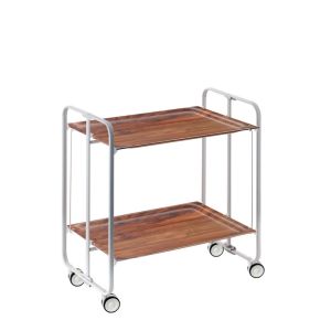 Carrito auxiliar con ruedas bauhaus armazón metálico gris, 2 bandejas