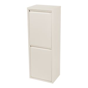 Cubo de reciclaje sollentuna 2x14 l - blanco roto [en.casa]