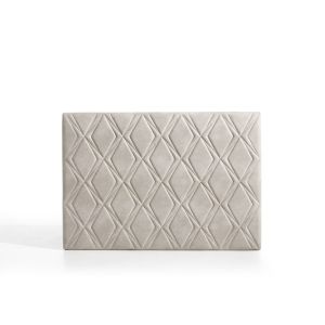 Cabecero rubí para cama de 135 de tela blanco roto 154x115x8. Matris