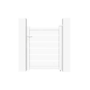 Pack puerta peatonal vogel 1m h.120cm + 2 postes a.166cm blanco