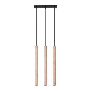 Lámpara coLGante pastelo 3 madera acero/madera 30x110x5cm