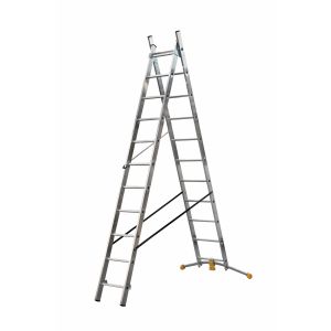 Hailo-1412-801-escalera combinada de 2 tramos con estabilizador curvo