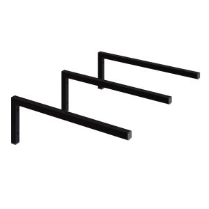 Pack 3 soportes escuadras para encimera lavabo - negro mate