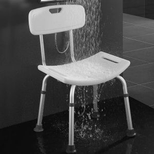Kibath asiento con respaldo cuadrado acabado blanco mate fabricado en abs