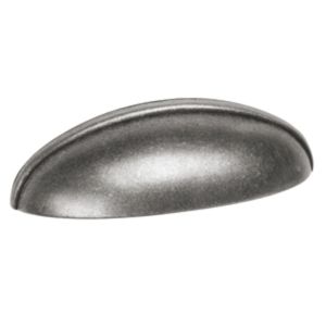 Tirador de copa 64mm plata envejecida, lote de 24