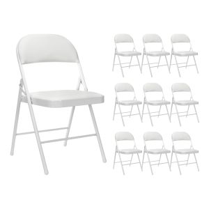 Pack 10 sillas plegables acolchadas blancas 7house