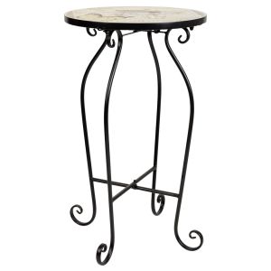 Soporte de mosaico y forja verde d35x60